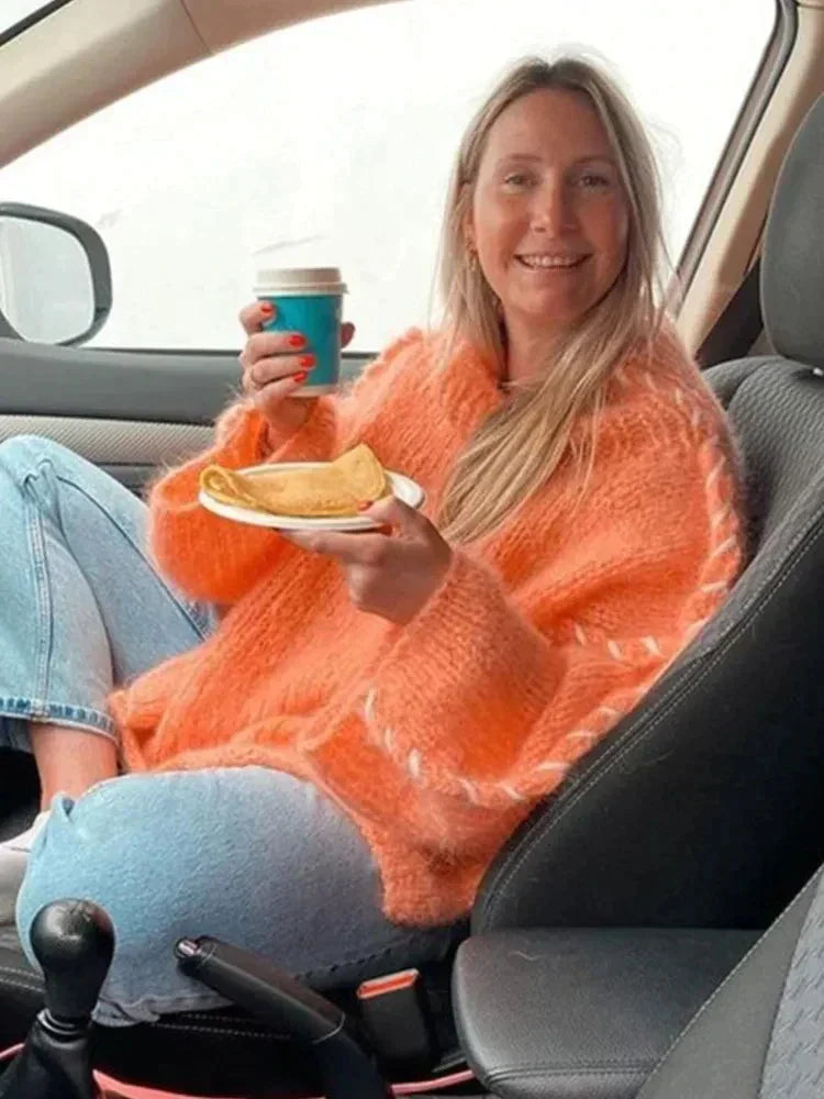 Dam Stickad Tröja Trendig 100% Akryl Komfortabel 2