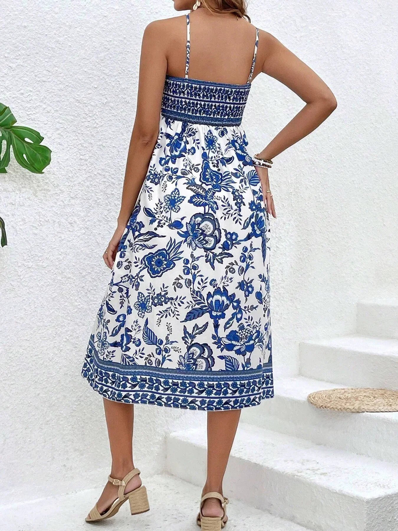 Kvinnors Midi Klänning Boho Lätt Tyg-5