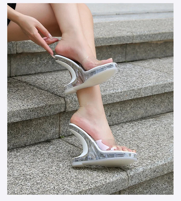 Dam Sandaler Hög Klack PVC Unik Design-5