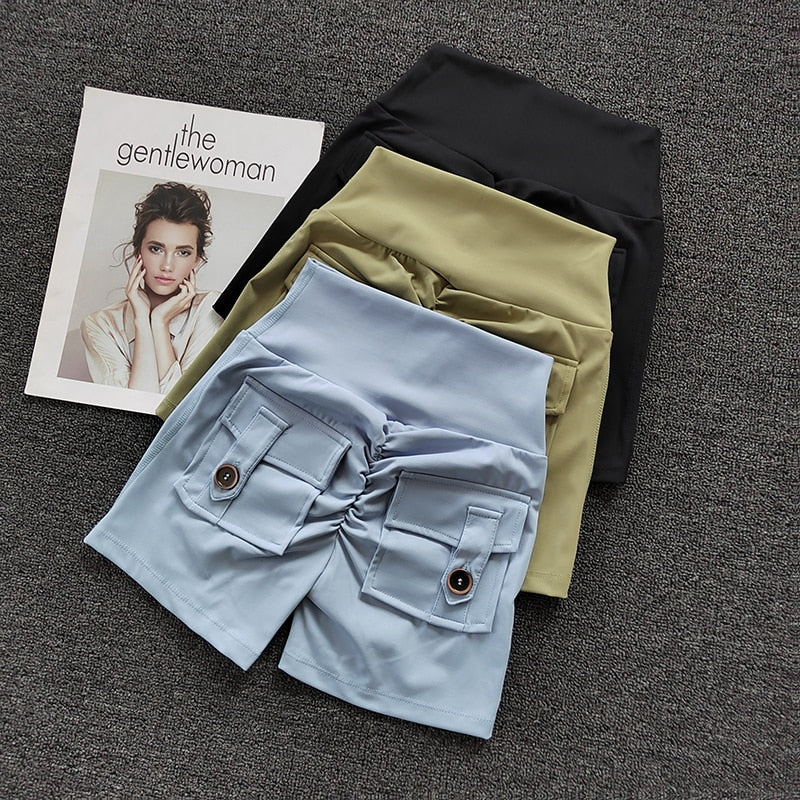 Dam Träningsshorts Hög Midja Slim Fit Spandex Polyester-5