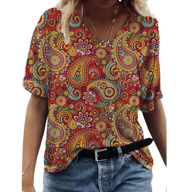 Variant image for Dam Kort Klänning Bohemisk Stil 100% Bomull-42