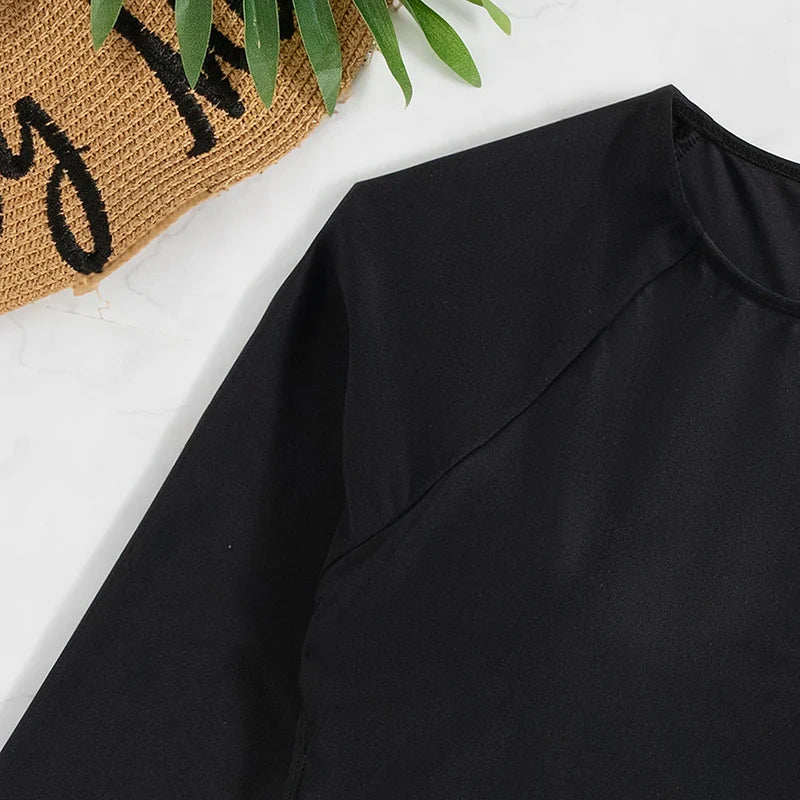 Fina Dam Klänningar Långärmad med Strass Detaljer Polyester Spandex-4