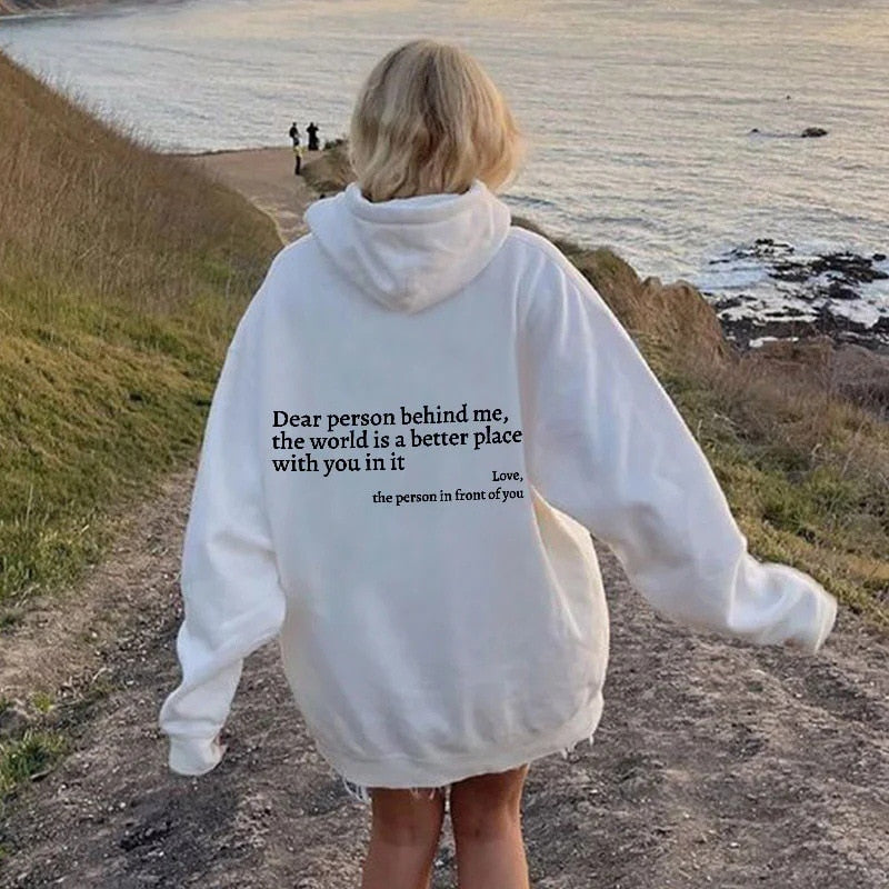 Unisex Hoodie Med Budskap För Att Sprida Kärlek, 80% Bomull 20% Polyester 8