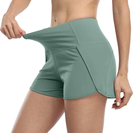 Dam Sportshorts Andningsbart Elastiskt Material med Fickor-1