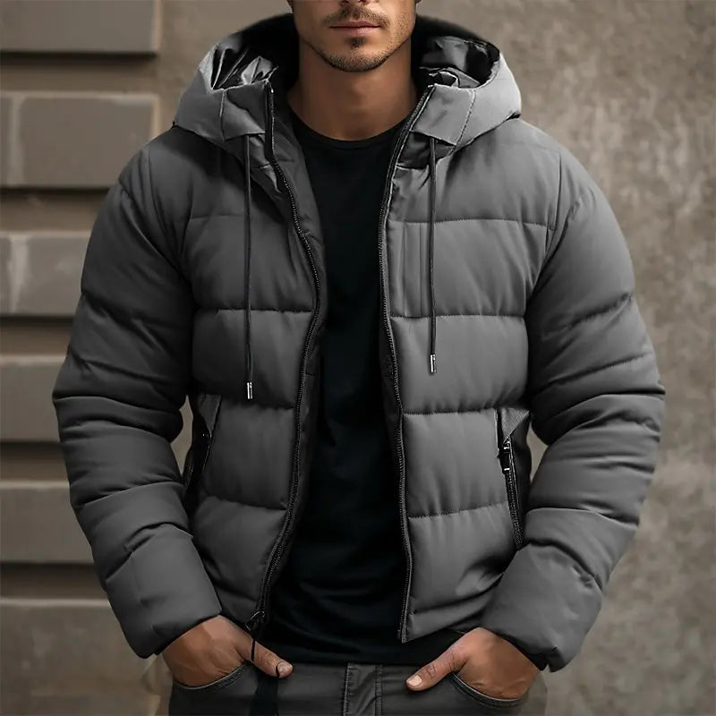 Herr Vinterjacka Modern Design Polyester Förstklassig Fyllning-2