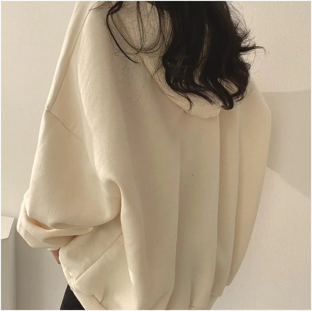 Dam Överdimensionerad Tröja Mjuk Material-2