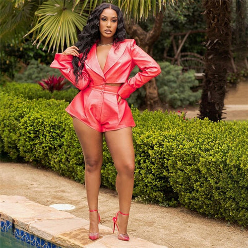 Dam Kort Set V-ringning Spandex Polyester-1