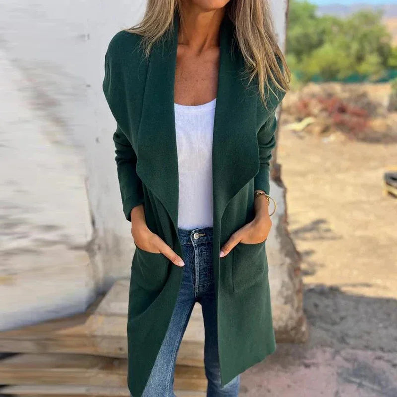 Dam Lång Kofta Enkel Design 100% Akryl-3