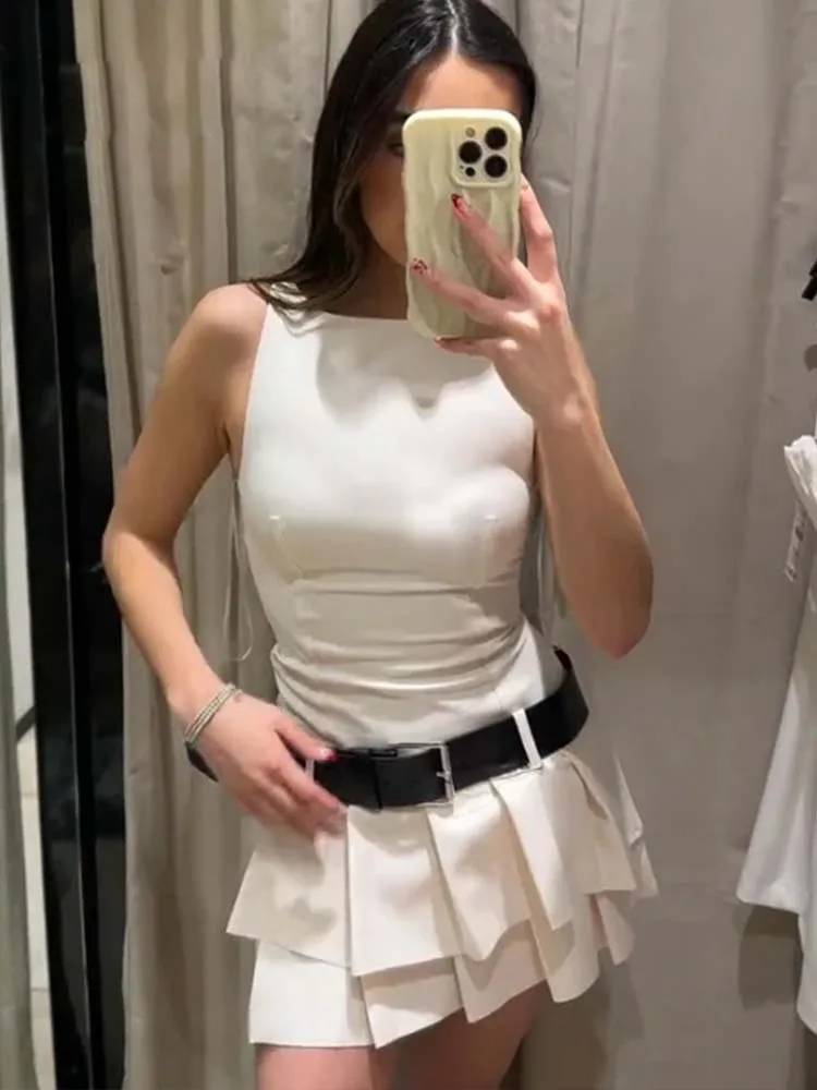 Dam Miniklänning Blommig Polyester Kolumnform O-halsringning-2