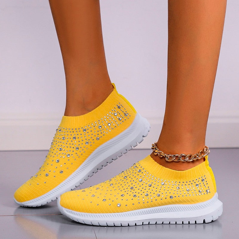 Variant image for Dam Sneakers Ortopedisk Glittrande Textil med Chockdämpande Gummisula-55