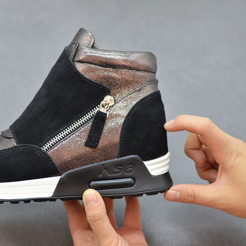 Kvinnor Kilsneakers Modern Design Nötkött Velor-4