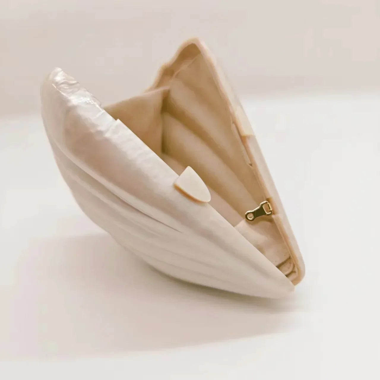 Dam Handväska Elegant Musselform Plast med Kedjedekoration-3