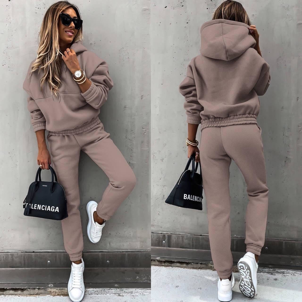 Mjuk Andningsbar Joggingdräkt för Dam - Höst och Vinter, Flera Storlekar, Komfortabel och Fashionabel Design 6