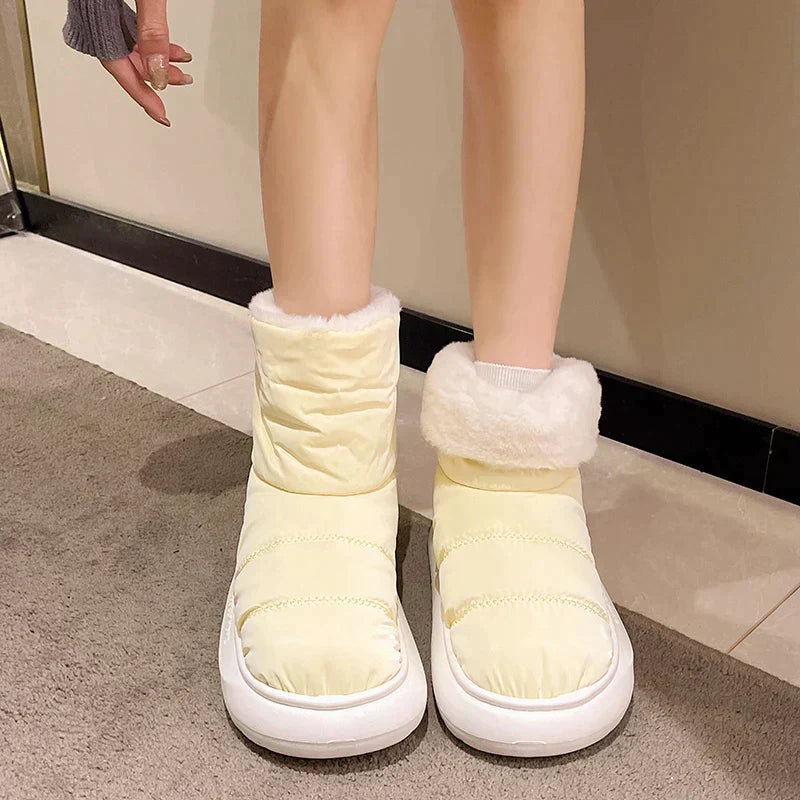 Fodrade Vinterstövlar Dam, Vattentåliga Plyschdesign för Kalla Dagar – Bekväm och Elegant Vinterfotwear 8