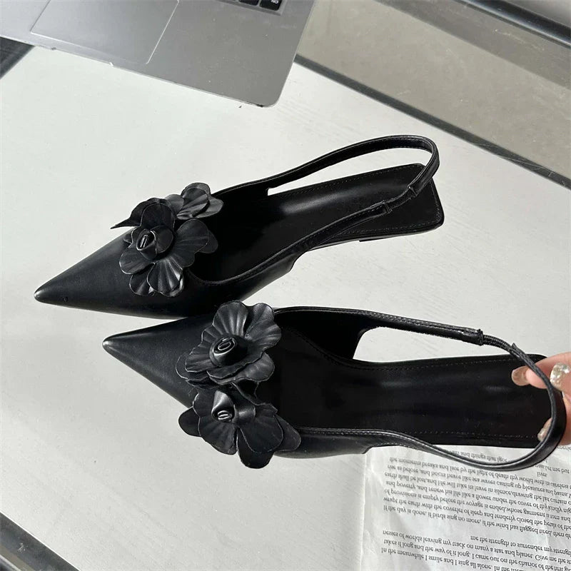 Variant image for Dam Mules Spetsig Form PU Material Slippning Medium Häl-1