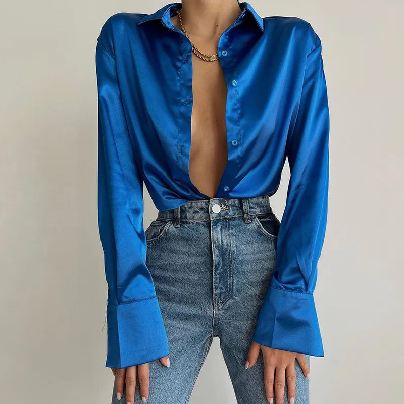 Variant image for Dam Blus Chiffon med Elegant Knappdetalj i Polyester och Acetat-3