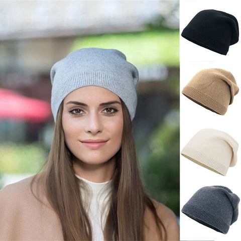 Kvinnors Stickad Hatt Mjuk Akryl Design-1