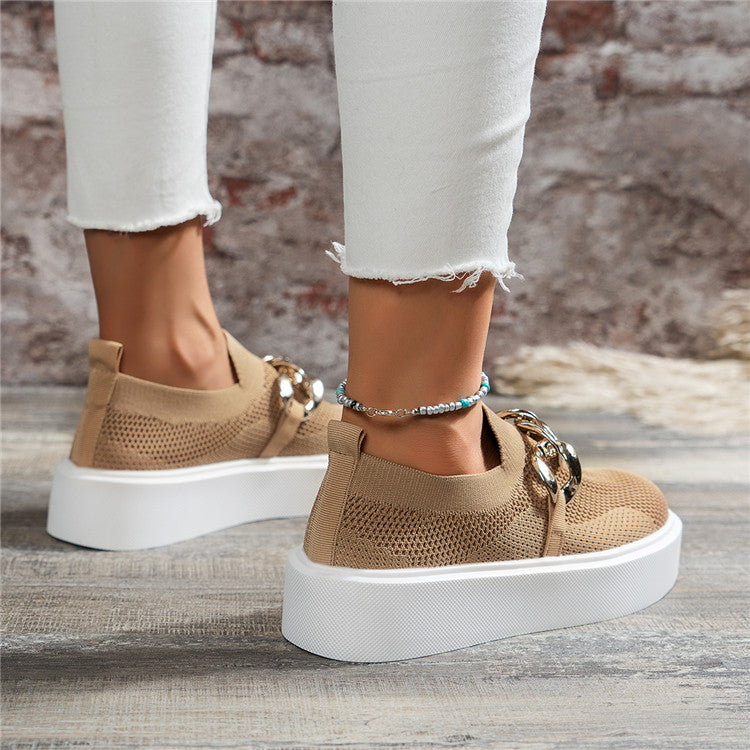 Dam Sportskor Trendiga Syntetiska Sneakers med Bekväm Sula-2