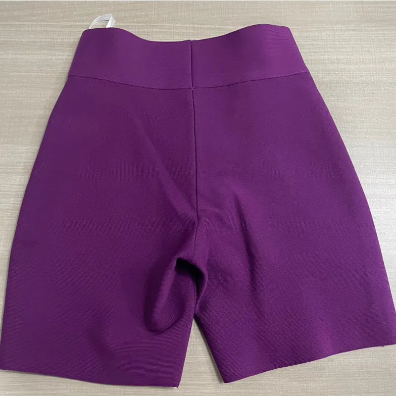 Träningsshorts Dam Midjehöga Polyester Bekväm Design-5