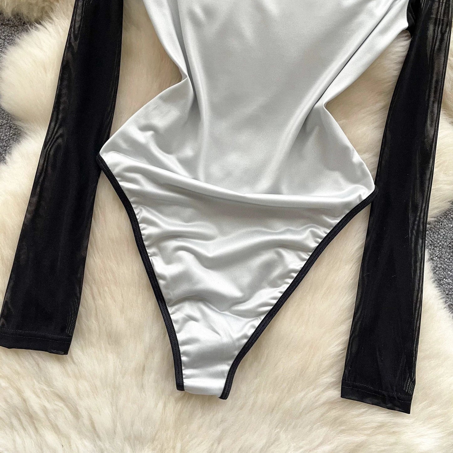 Dam Bodysuit Slående Design Flexibelt Material-5