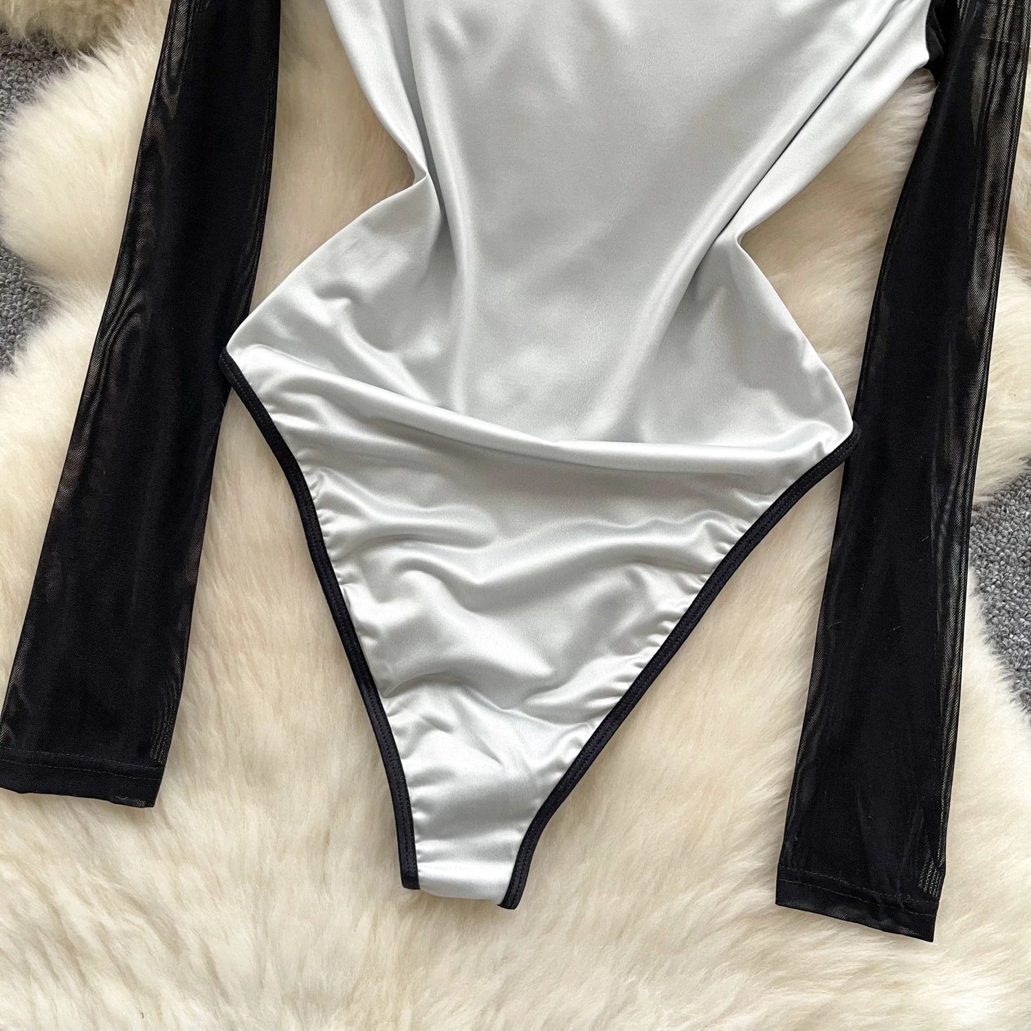 Dam Bodysuit Slående Design Flexibelt Material-5
