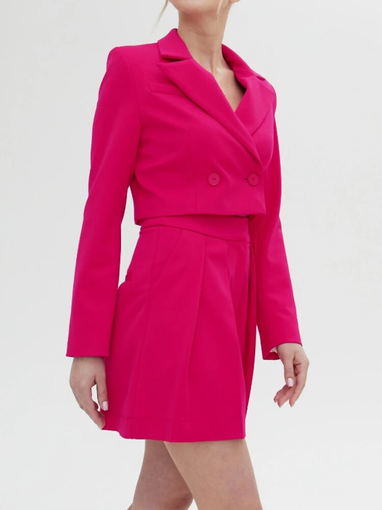 Dam Shorts Set Hög Midja Bomullsblandning-3