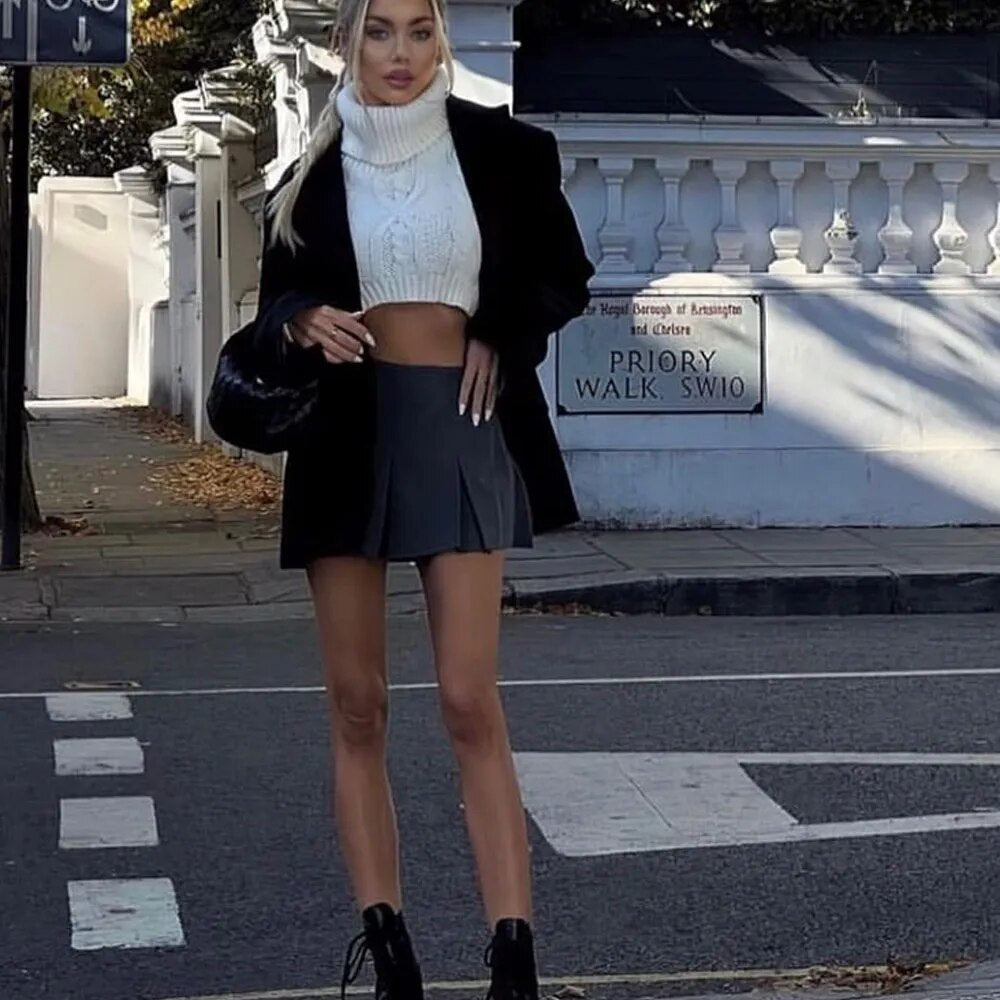 Dam Minikjol Hög Midja Lätt Polyester-2