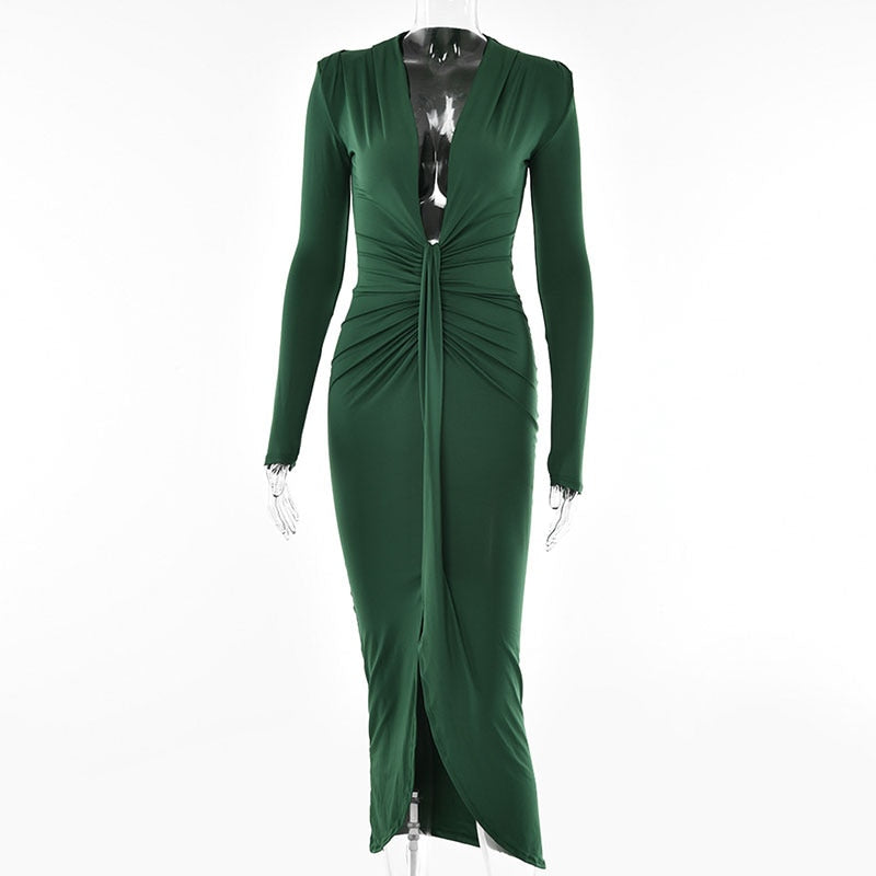Variant image for Dam Maxiklänning V-ringning Polyester Spandex-3