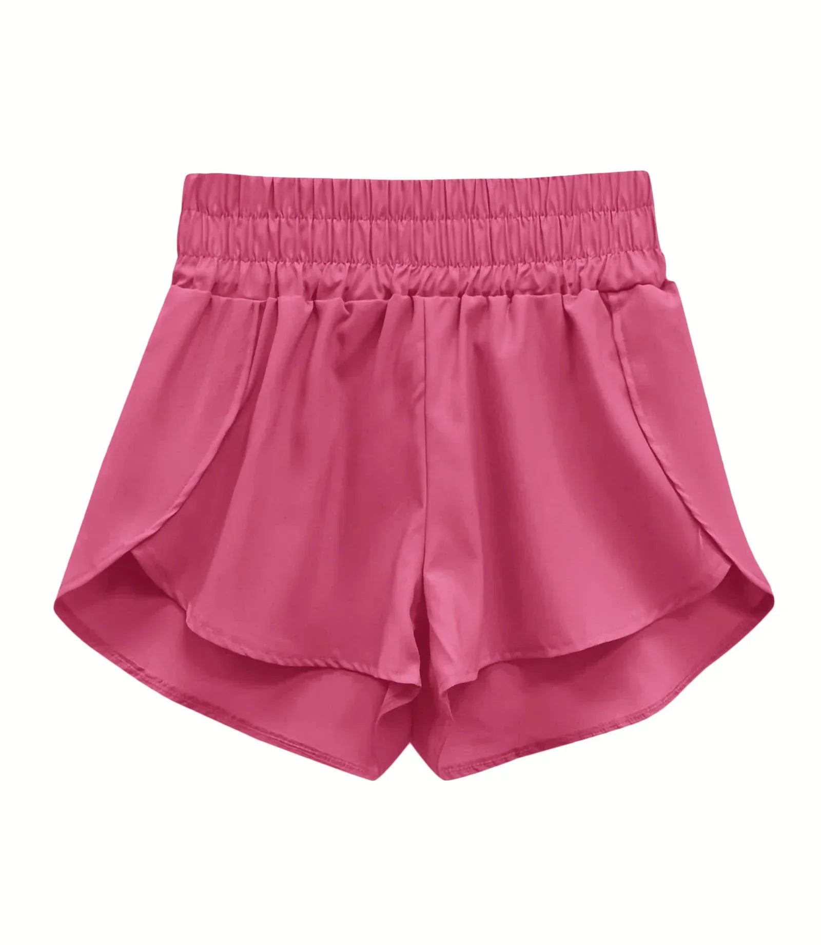 Dam Träningsshorts Hög Midja Lätt Tyg Sportig Design-3