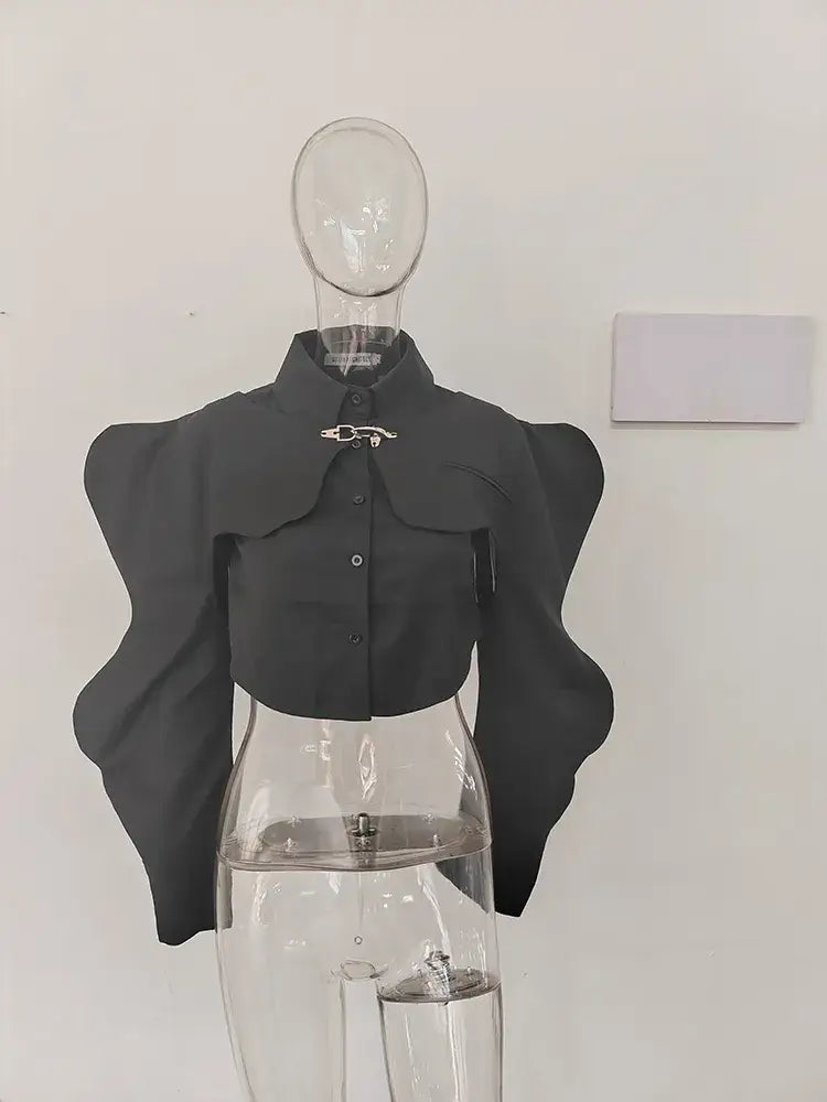 Dam Blus Kort Ärmar Bomull Polyester Elegant Casual-6