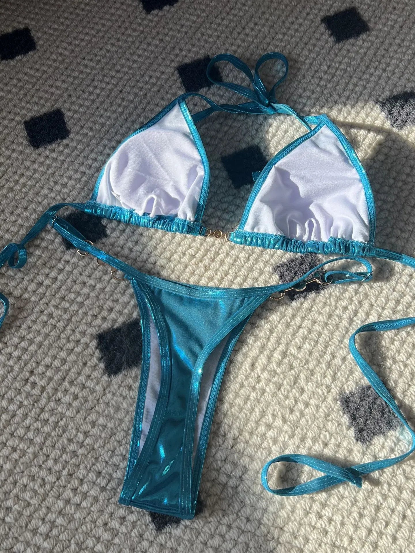 Dam Baddräkt Två Delar Modern Polyester-3