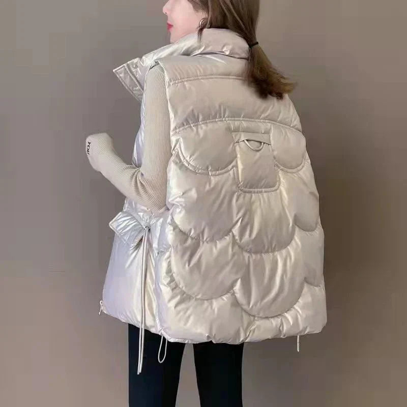 Lång Vinterjacka Dam med Huva i Vindresistent Polyester 4