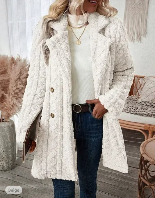 Dam Kappa LÄngÀrmad Med Krage Polyester Elegant Tidlös Design-1