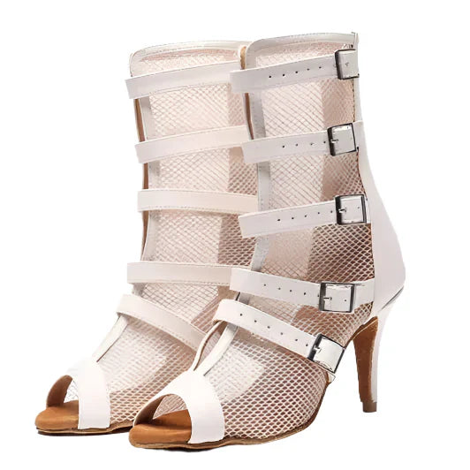 Dam Ankelstövlar Läder med Dragkedja Elegant Silhuett-2