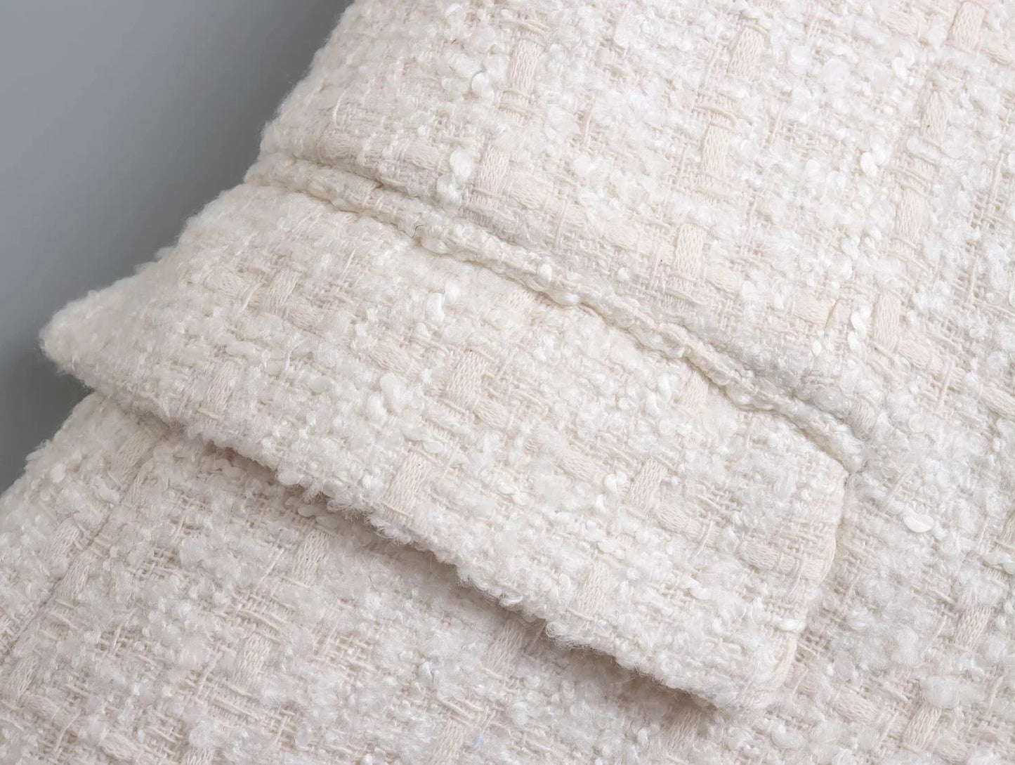 Dam Blazer Dubbelknäppning Bomull och Polyester Elegant Standard Passform-4