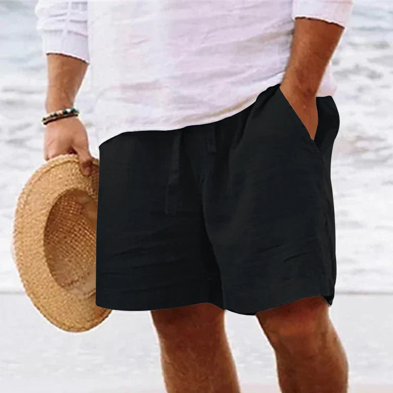 Herr Shorts Linne Casual Modern Passform-3