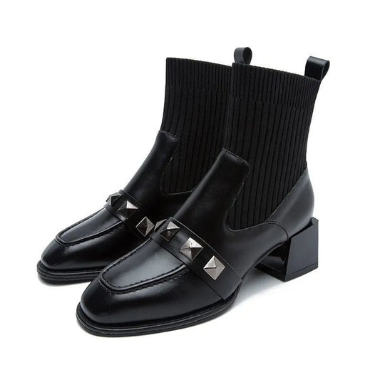 Dam Ankelstövlar Slip-On PU med Gummisula 1