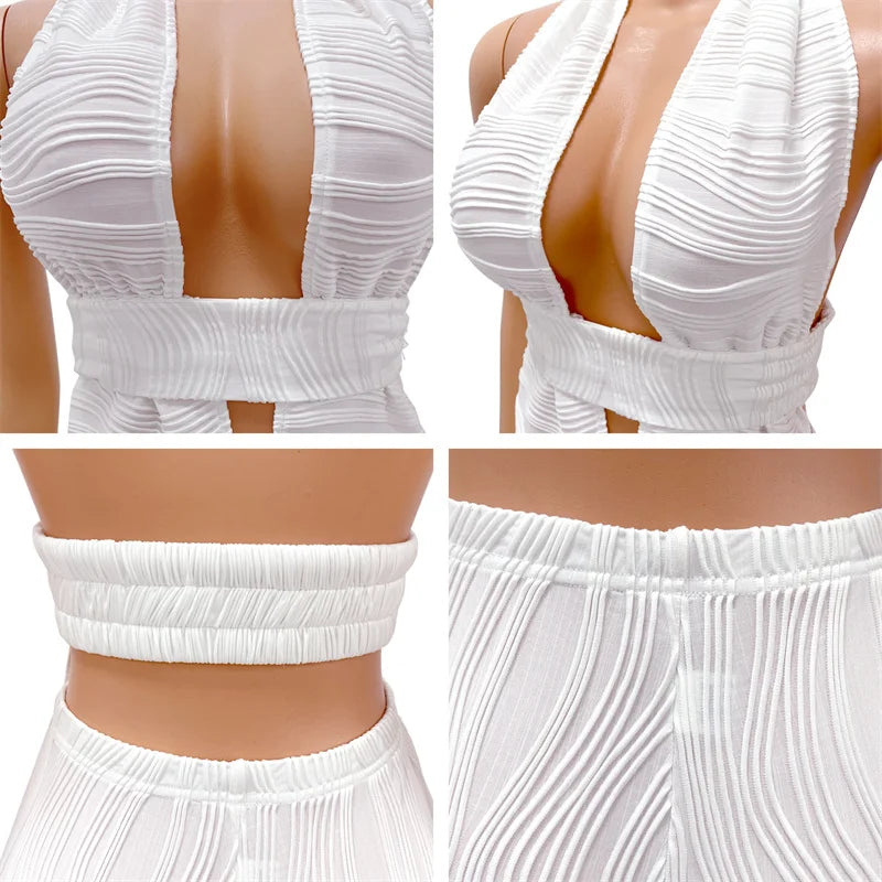 Dam Shortsuppsättning V-Hals Elastisk Polyester 6