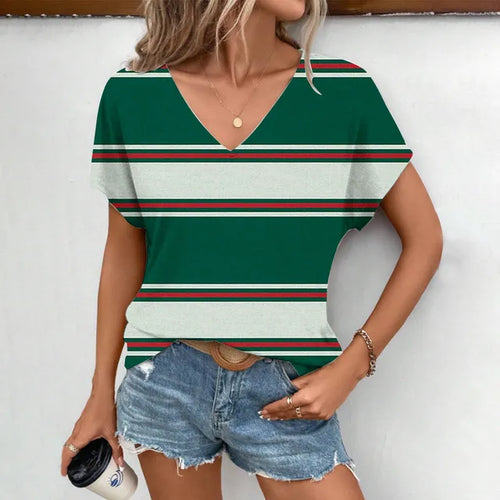 Dam Kort Topp Trendig Bomull Festtoppar-1