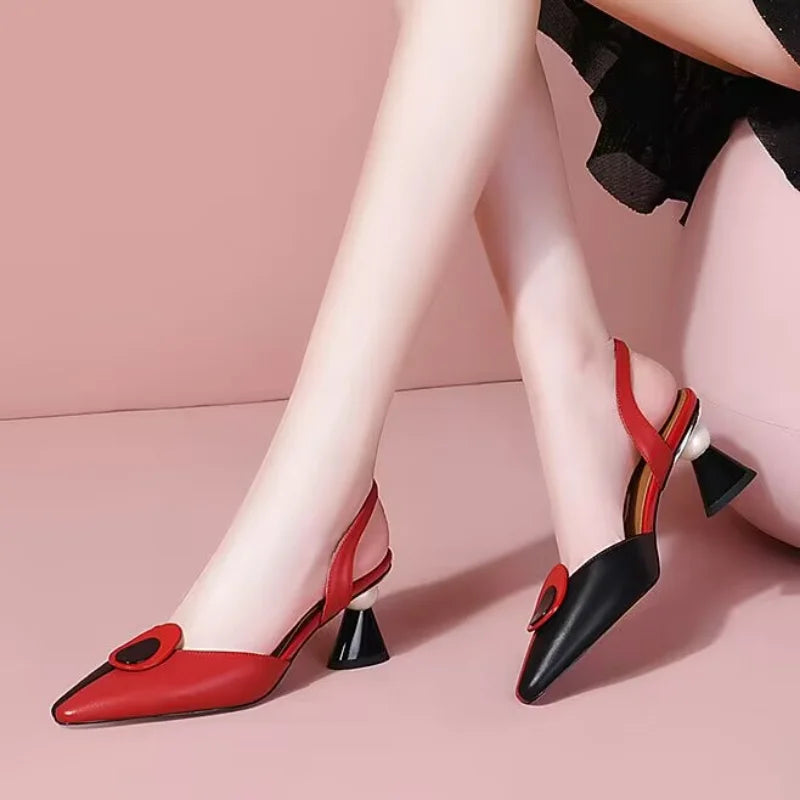 Kvinnors Slingbackskor Stiletto PU Komfort-2