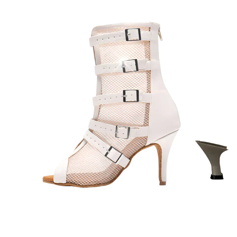 Dam Ankelstövlar Läder med Dragkedja Elegant Silhuett-1