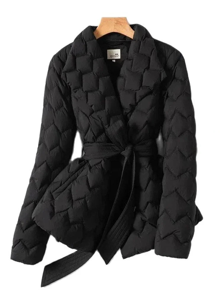 Dam Nedjacka Slim Fit Polyester med Bälte 6