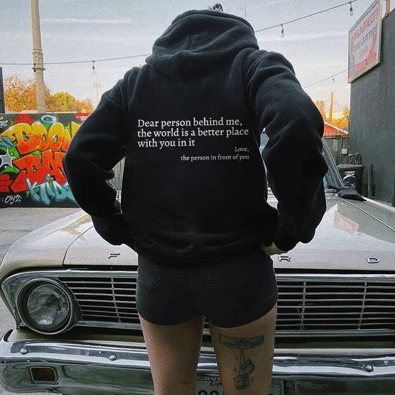 Unisex Hoodie Med Budskap För Att Sprida Kärlek, 80% Bomull 20% Polyester 2