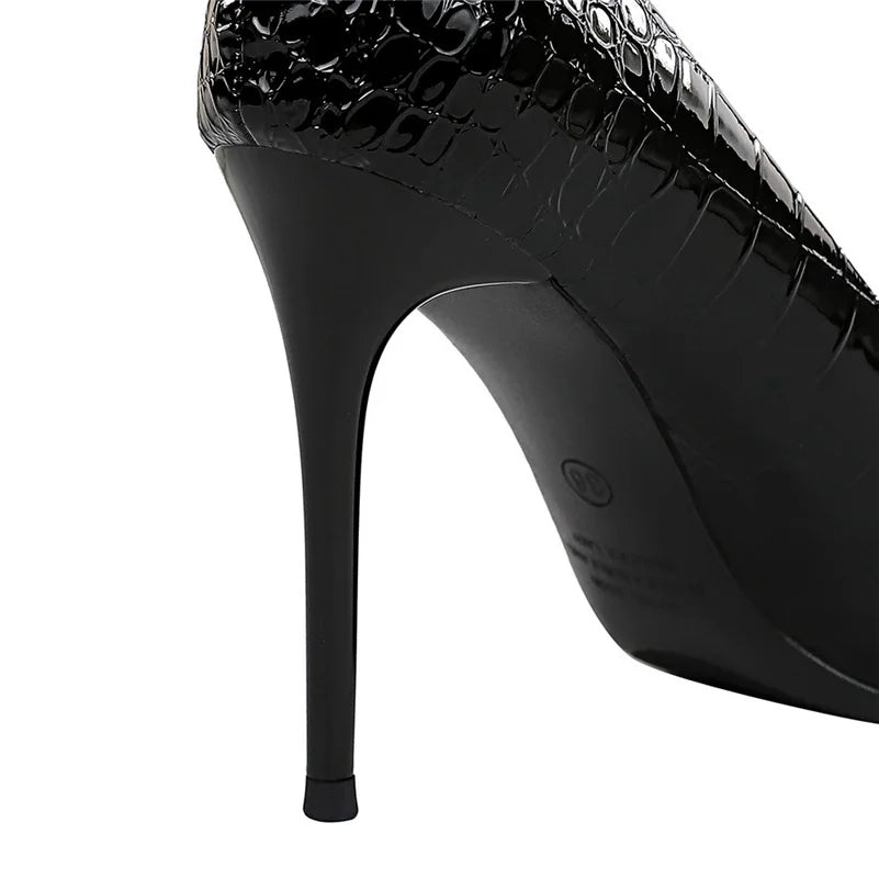 Kvinnors Stilettos med Spetsig Tå och Extra Hög Klack – PU Material, Slip-On Design, Gummisula för Bra Grepp 5