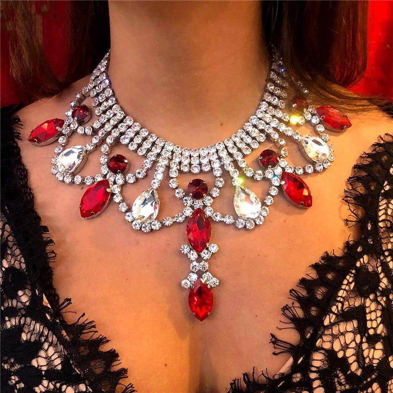 Variant image for Kvinnors Smyckeset Halsband och Örhängen Koppar med Strass-3
