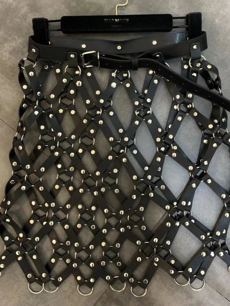 Kjol Dam Klubbkjol Syntetiskt Läder Medium Stretch Ovanför Knäet-5