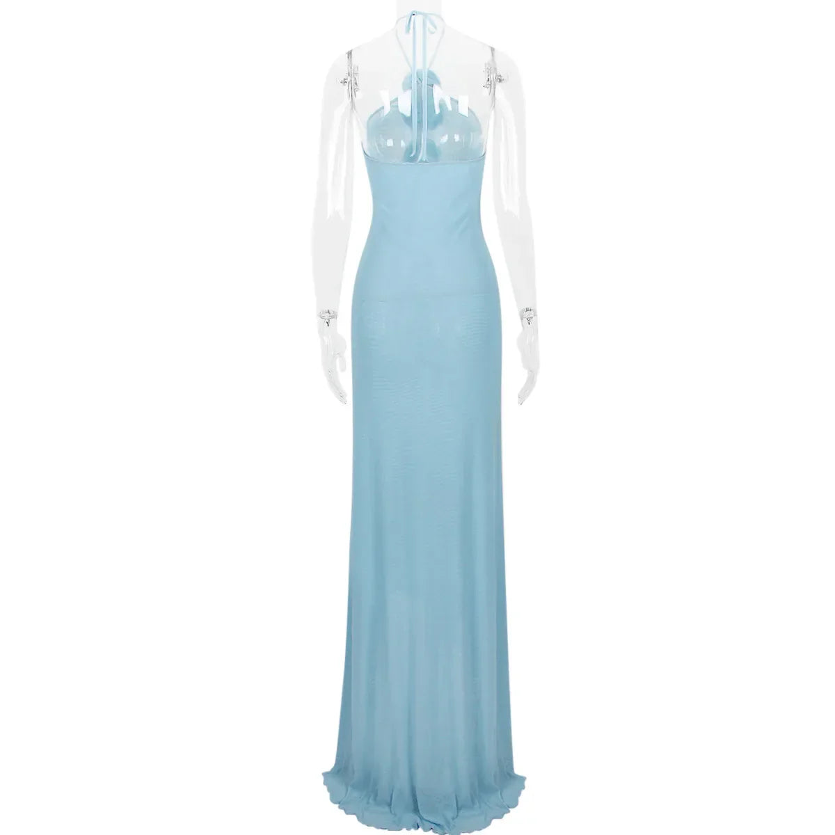Dam Klänning Golvlång Blommönster Polyester Spandex Elegant Festklänning-6