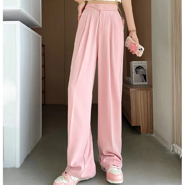 Damernas Bredbenbyxor Elegant Antistatisk Material-5