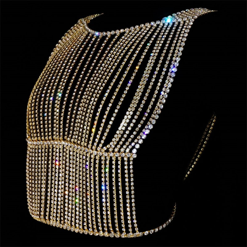 Dam Kroppsmycken Geometrisk Design Högkvalitativ Koppar med Rhinestones-3