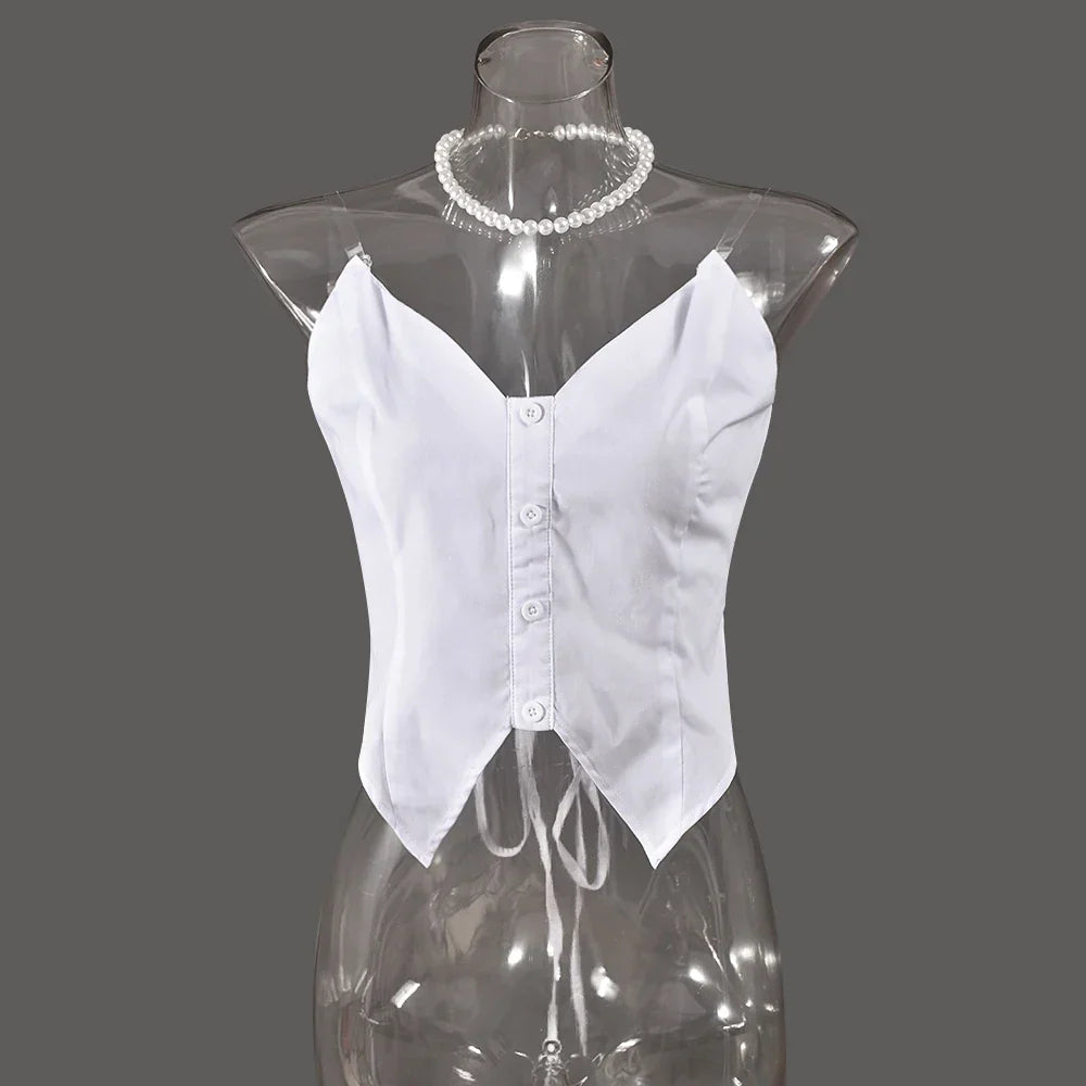 Variant image for Dam Crop Top Kort Ärmar Bomullsblandning-3